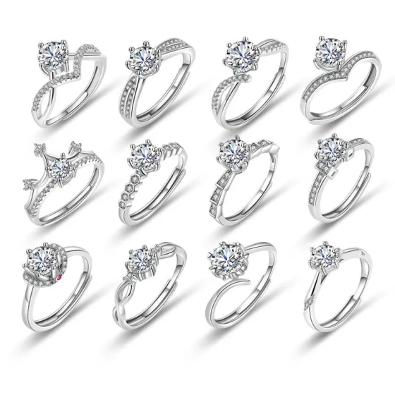 Eight Hearts Eight Arrows Women's Ring, Fashionable, Light Luxury, Niche, Adjustable Engagement Diamond Ring Jewelry