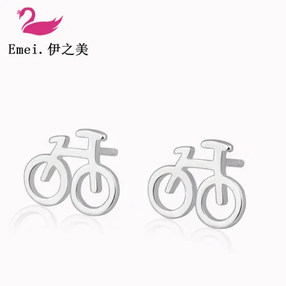 Minimalist Mini Bicycle Earrings, Acetate Jewelry, Bicycle Earrings for Women, Korean and Japanese Style, Simple Student Trendy Accessories