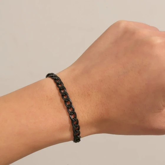 Unique and trendy Cuban chain bracelet, simple retro chain jewelry, plain chain, men's holiday party gift