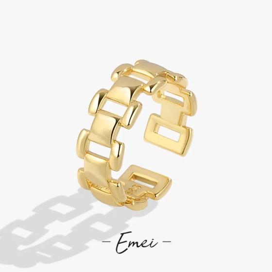 Minimalist, niche, high-end18K gold Women's adjustable open ring with a unique and stylish design for the index finger ins Ornament