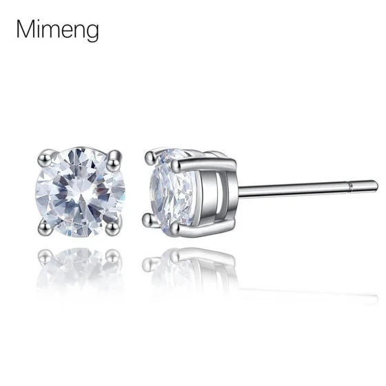 New Simple Zirconia Stud Earrings with Unique Design, Fashionable and Exquisite Ear Jewelry for Women