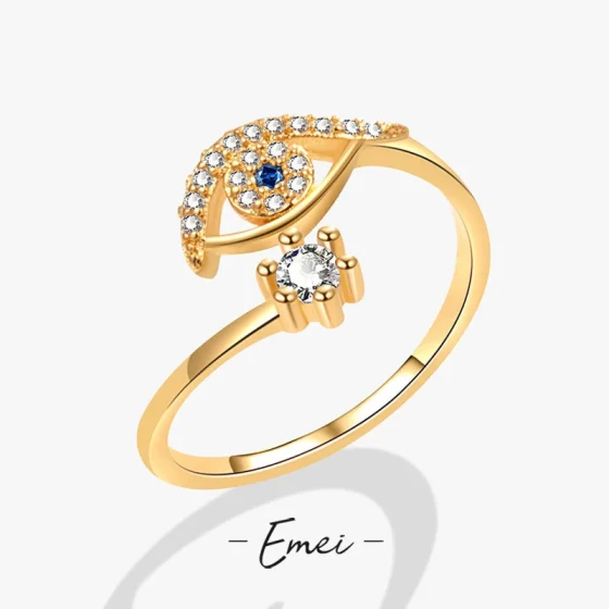 Foreign trade jewelry Devil's Eye Blue Eye Open Ring Unique and stylish micro-inlaid zircon ring