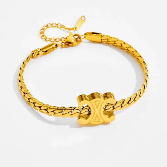 2025Popular Saijia Necklace with European and American Style, Inlaid with Zirconium18k Gold European and American style clavicle chain, bracelet, and necklace for women, niche design