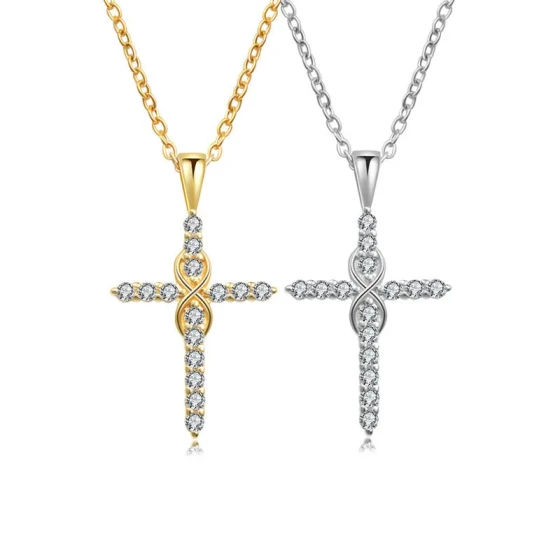Popular personalized accessories ins Wind-embellished with diamonds8Simple Cross Pendant Necklace for Women