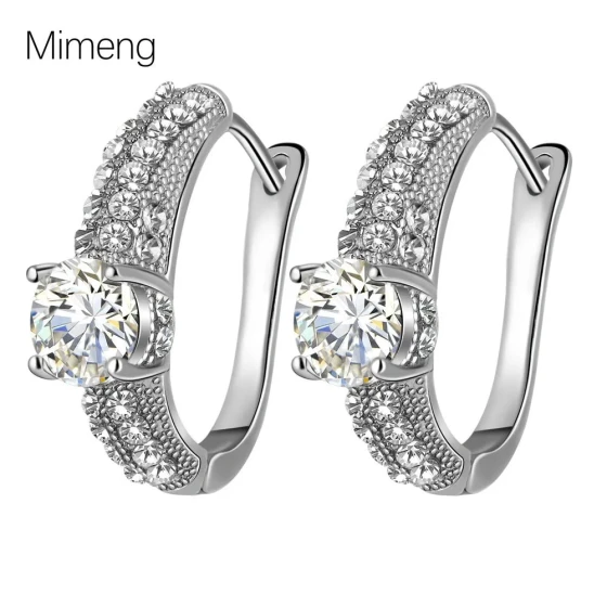 New heavy-duty zircon earrings with a light luxury and fashionable design, versatile and stylish, trendy women's earrings