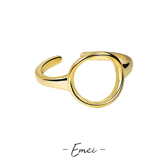European and American style round hollow ring for women, simple and creative, with a distinctive geometric design, fashionable open ring jewelry