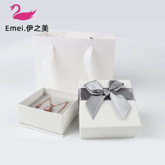 Jewelry necklace set, ring box, ribbon bow, pendant box, ring gift packaging box