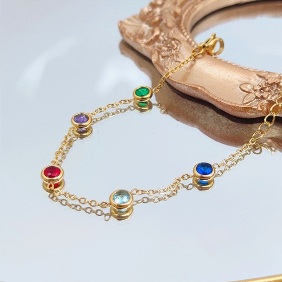 New colorful steel bracelet for women, exquisite thin chain bracelet, jewelry gift, niche design accessory