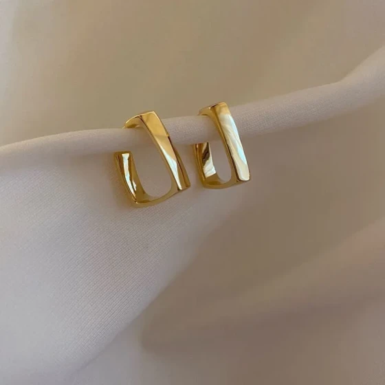 Korean-style new geometric design U Fashionable and trendy earrings, light luxury, simple and elegant, popular online, high-end feel, women's earrings