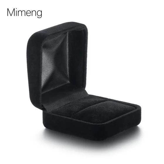 Fashionable and elegant velvet black ring box jewelry box accessory box gift box for women retail
