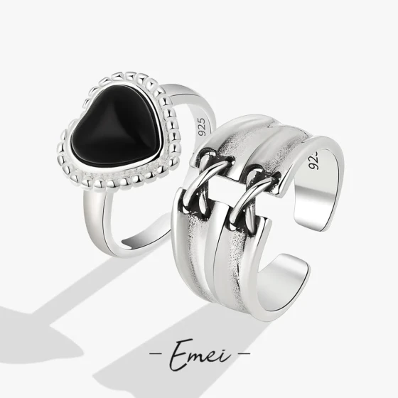 Non-fading open ring ins Simple and versatile design with a high-end feel, vintage heart-shaped ring for women