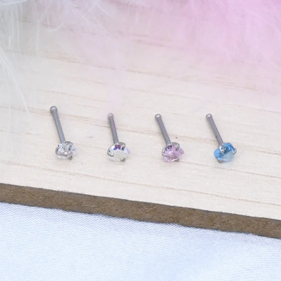Hot Sale  Stainless steel piercing jewelry, straight bar nose studs, nose rings, exclusively for body piercing platforms