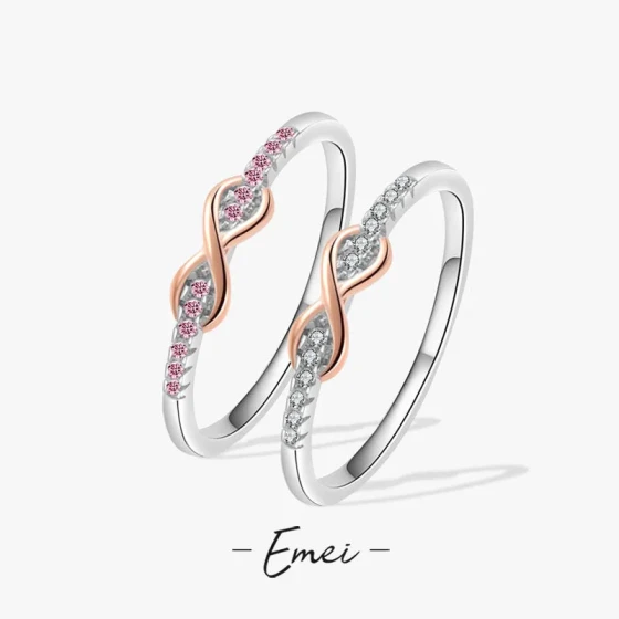 Best-selling women's summer ring with a high-end vintage infinite loop design8Two-tone ring with diamond-encrusted bow