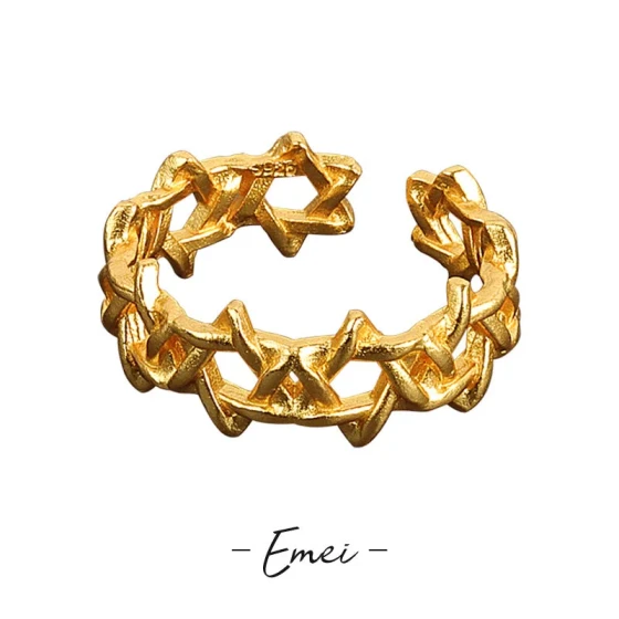 New Japanese and Korean style mesh ring, niche design, open five-pointed star ring, women's small accessory