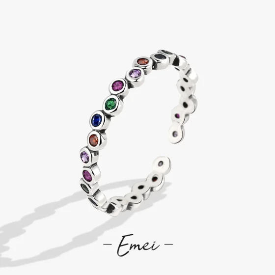 Colorful diamond bubble ring for women, niche design, trendy and minimalist style, high-end feel, compact ring for index finger or pinky finger