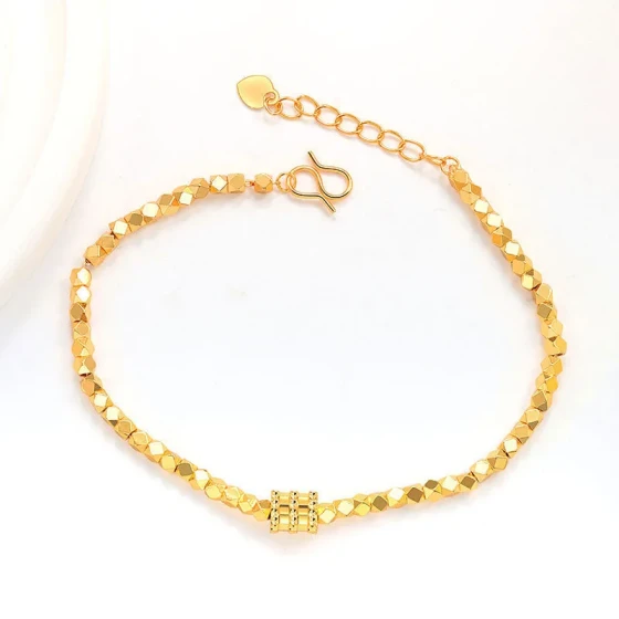 New Chinese-style ancient gold-plated bracelet for women, light luxury niche design, gold fragment bracelet, elegant slim waistline, new trendy jewelry