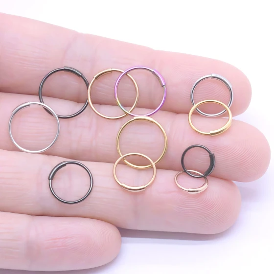 Hot Sale Minimalist body piercing Jewelry: nose clips, nose rings, lip rings, accessories Stainless steel nose ring