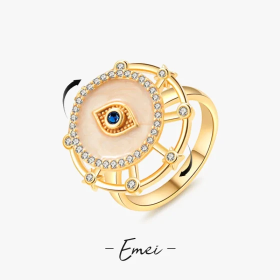 Best-selling rotating evil eye ring for women, micro-inlaid with zircon, luxurious and exquisite design, versatile accessory