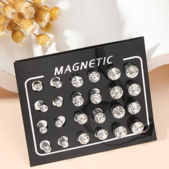 Zircon-inlaid earring set, fashionable and high-end ear cuffs, unique and stylish rhinestone earrings and drop earrings for women