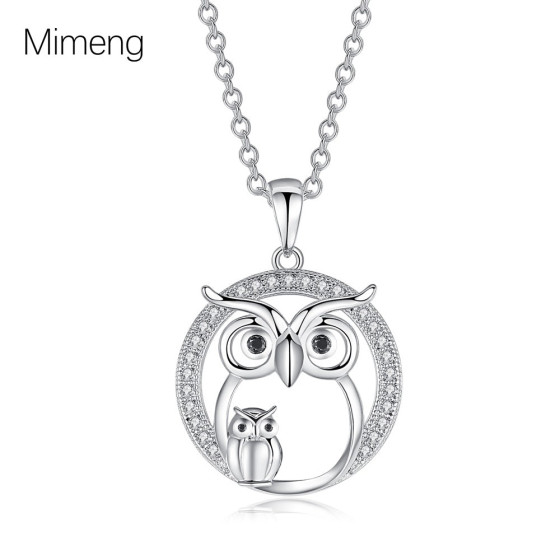 New owl zircon pendant necklace for women, light luxury, fashionable, high-end, elegant choker