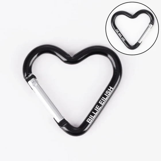 European and American fashion light luxury heart-shaped hook carabiner with a niche high-end feel diy Ornament