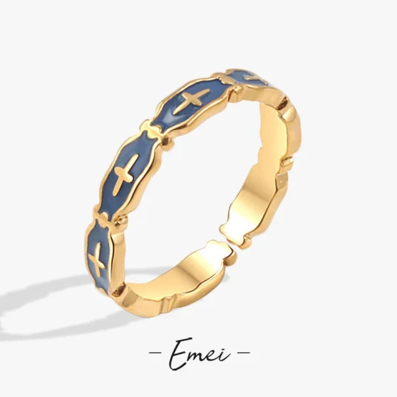 Vintage Enamel Open Ring for Women, Unique Niche Design, Versatile Index Finger Ring ins Light luxury high-end joint ring