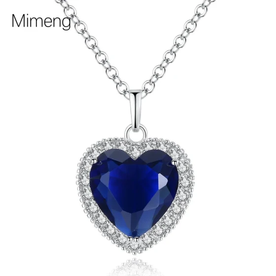 New European and American product: Full-diamond heart necklace, crystal peach heart collarbone chain, ocean heart-shaped pendant choker for women