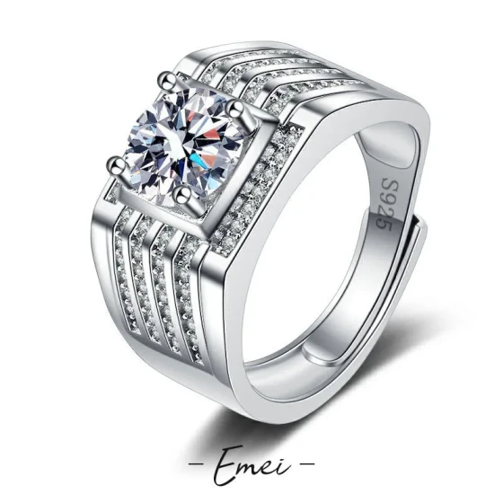 Live broadcast of hot-selling Valentine's Day accessories Popular Men's Moissanite Diamond Ring, Personalized Fashion Ring