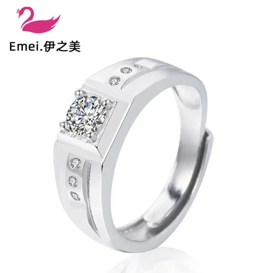 Matching couple's rings for men and women, gold-plated, simulated zircon wedding ring, diamond ring, open-ended men's ring