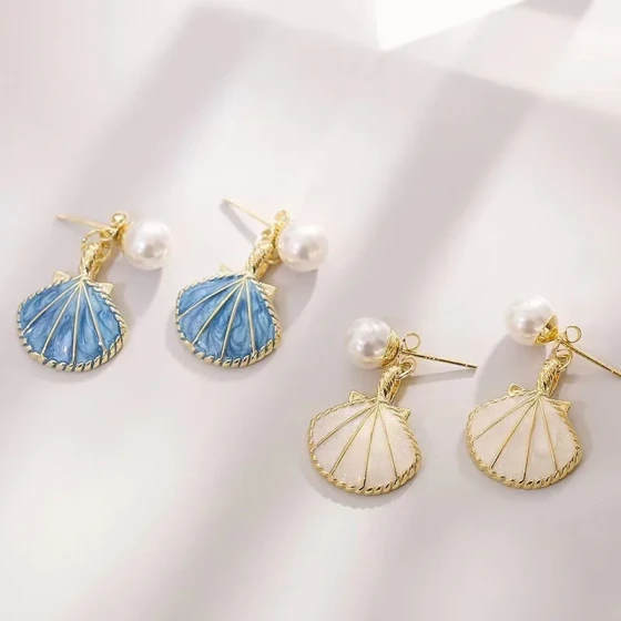 Unique Ear Clip Earrings for Women, Vintage Ocean Style Earrings, High-End Elegant Simple Earrings for Women, Gift