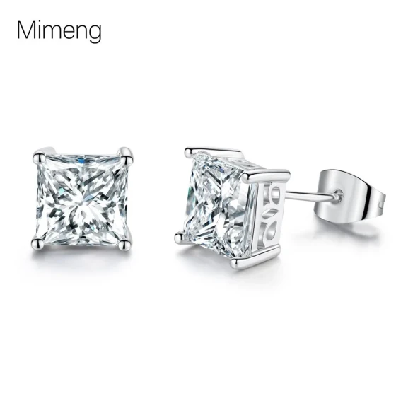 New Korean hollow-out four-prong zirconia stud earrings for women, simple, stylish, and high-end earrings