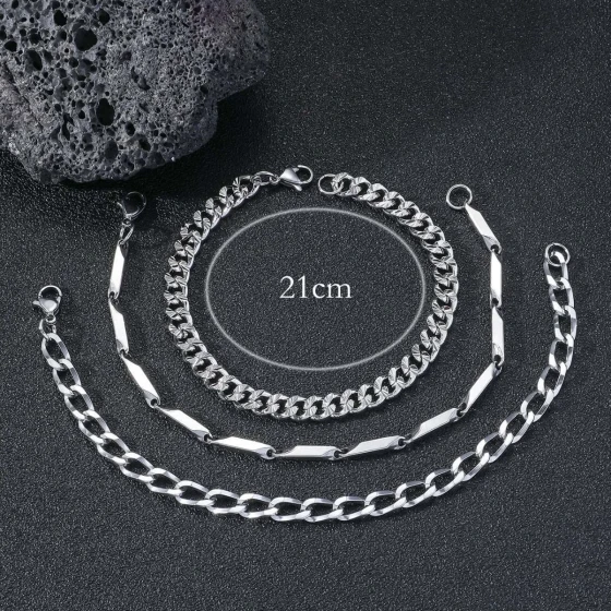 New European and American minimalist products ins Minimalist rhombus bamboo joint bracelet with a hip-hop tech vibe, versatile titanium steel jewelry