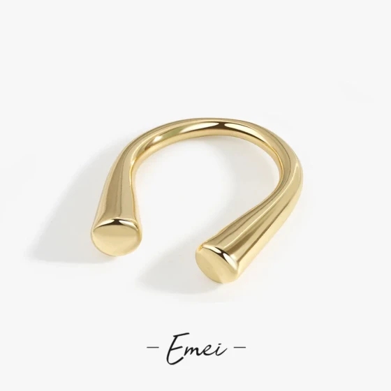 Korean internet celebrity's metallic textured opening U Stylish index finger ring ins Minimalist niche design ring for women