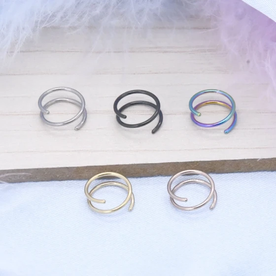 Hot Sale G23Titanium alloy geometric nose ring, new semi-circle spring nose ring piercing accessory