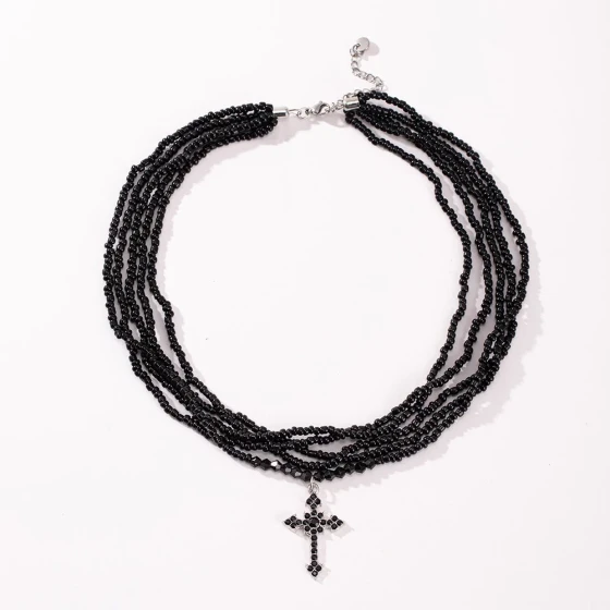 New Chinese-style vintage beaded layered necklace, light luxury with a high-end feel, personalized collarbone chain, fashionable and versatile women's accessory