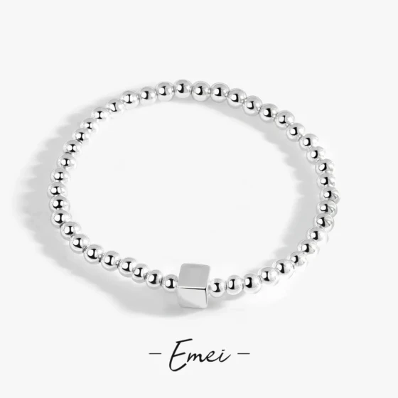 European and American trendy accessories, fashionable and simple metal ball charm bead couple's elastic bracelet