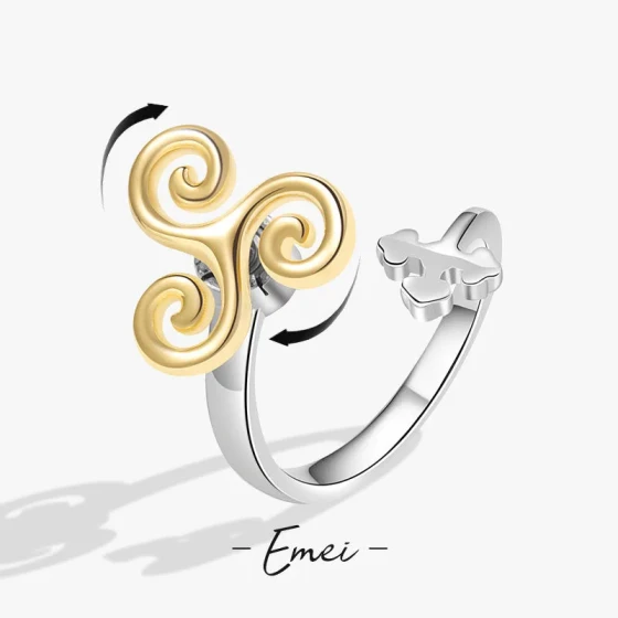 European and American style stress-relief anti-anxiety rotating fire-wheel ring, niche personalized design, tight-fitting rotating ring