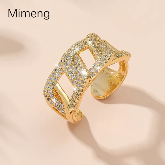 Korean Style ins Light luxury fashion twisted rope ring for women, personalized trendy micro-inlaid zirconia ring jewelry