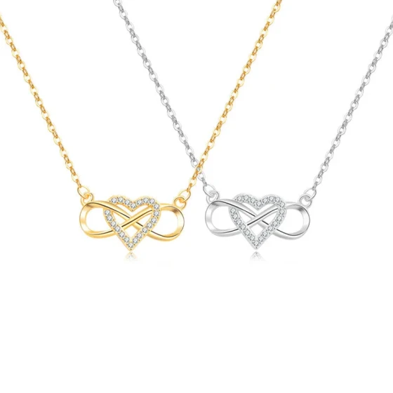 Popular Heart-Shaped Item8Mobius-shaped necklace for women, fashionable with micro-inlaid zircon, versatile