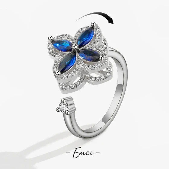 E-commerce rotating adjustable anxiety-relief open ring set, hot-selling stress-relief zircon ring for women