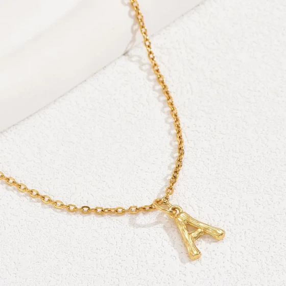 New Simple and Luxurious Bamboo Design26English letter necklace, niche high-end clavicle chain