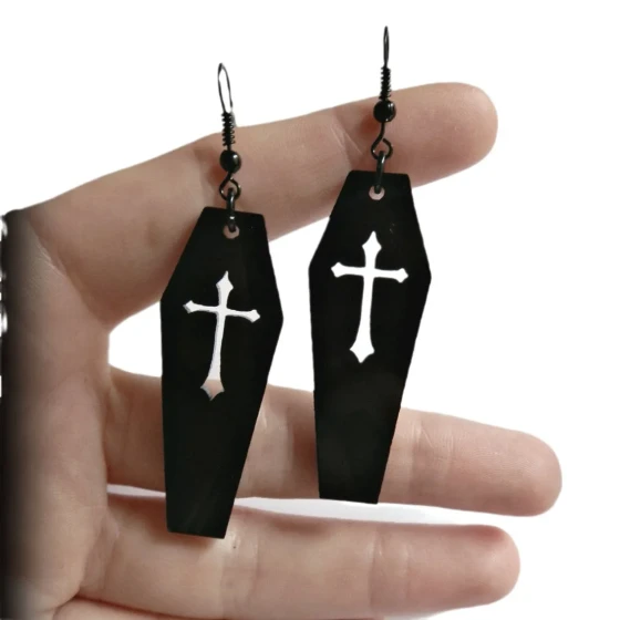 Foreign Trade Cross Pendant Earrings Fashionable Punk Charm