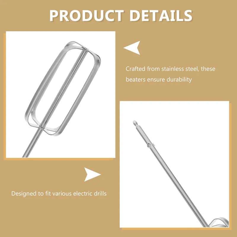 2 Pcs Stainless Steel Hand Mixer Attachments Beaters Hand Mixer Beaters Attachments Replacement Parts For Kitchen