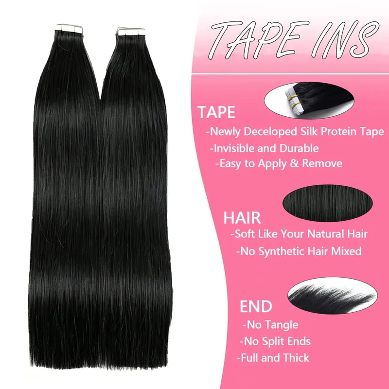 Straight Tape In Hair Extensions 100% Real Remy Human Hair Skin Weft Salon Quality For Woman 50G Tape Ins Human Hair Extension — image 4