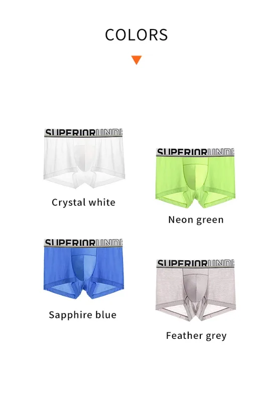 52025 Men's Air-Mesh Boxers – U-Pouch Support, Advanced Airflow Ventilation, Quick-Dry Cooling Comfort and Dynamic Stretch