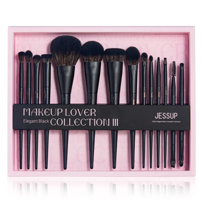 Jessup Makeup Brushes 10-14pc Makeup Brush Set Synthetic Foundation Brush Powder Contour Eyeshadow Liner Blending Highlight T329