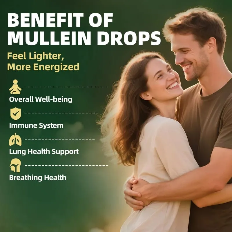 Mullein Leaf Extract Drops - Lung Cleanse - Powerful Mullein for Immune Support Detox & Respiratory Support - Herbal Supplements