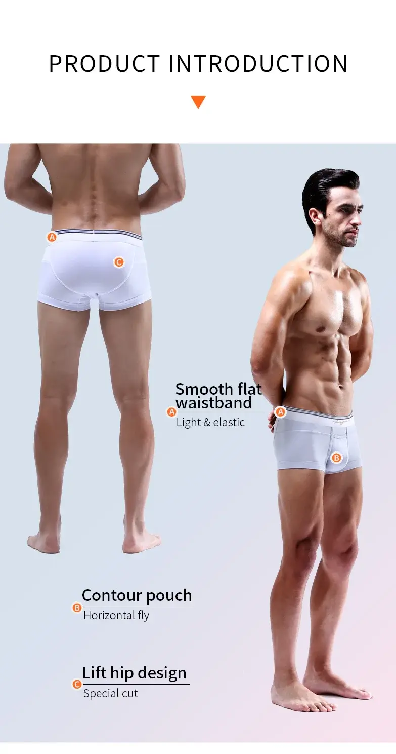 52025 Men's Boxers Men's Trunks – Premium Ultra-Soft Micro Modal for Exceptonal Comfort & Style. Boxers with Horizontal Fly