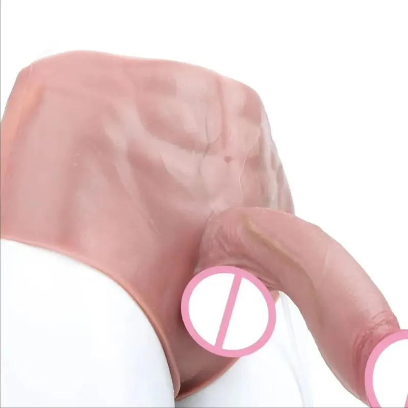 Black Nude Strapon Big Realistic Ejaculation Dildo Silicone Squirting Panties With Simulated Solid Penis Sex Toy For Women — image 2