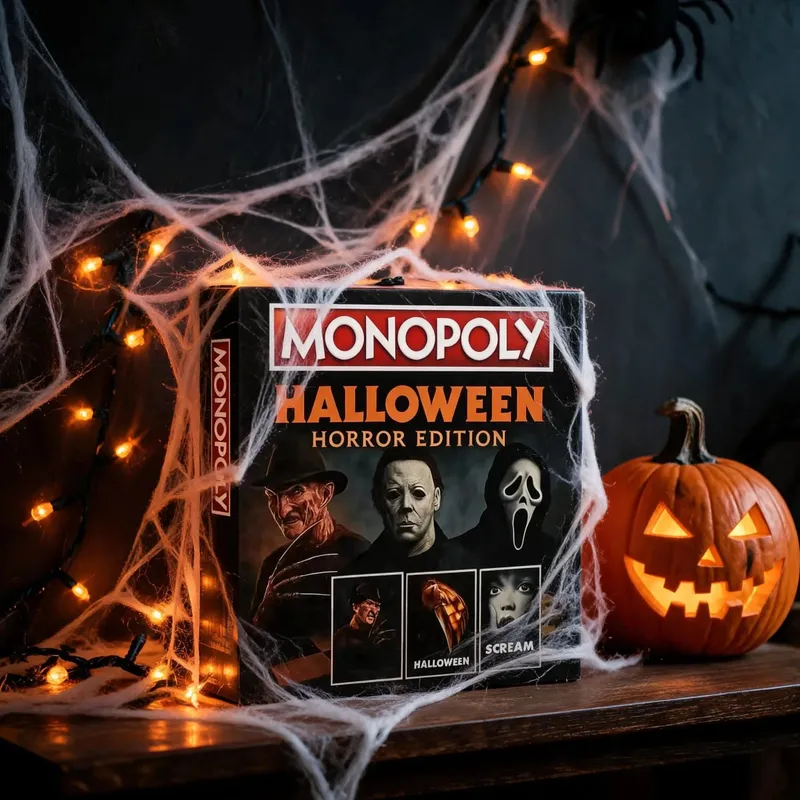 Halloween Horror Monopoly Board Game Horror Movie Killer Character Themed Desktop Game Adult Family Party Game Night Prop Collectible Gift for Horror Lovers — image 1